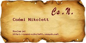 Csémi Nikolett névjegykártya